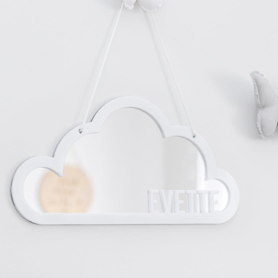 Cloud Mirror Name Wall Hanging