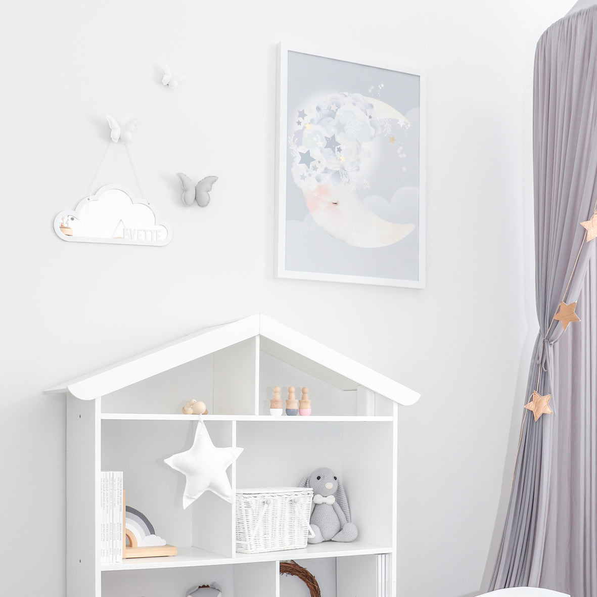 Cloud Mirror Name Wall Hanging