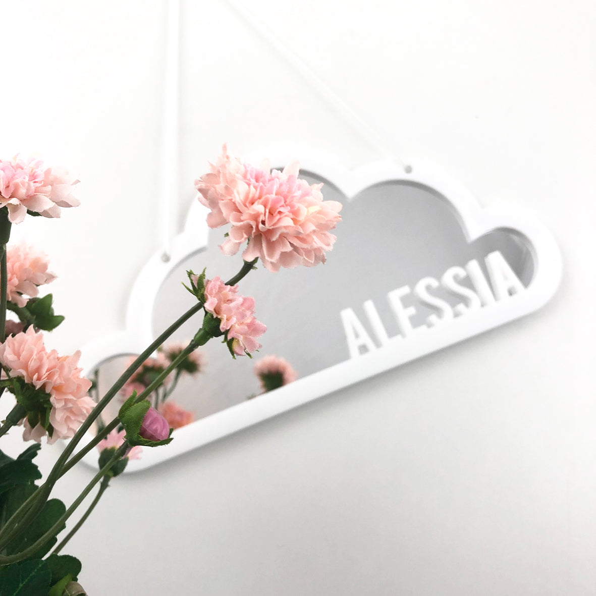 Cloud Mirror Name Wall Hanging