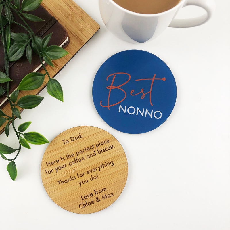 Double Sided Text Personalised Drink Coaster