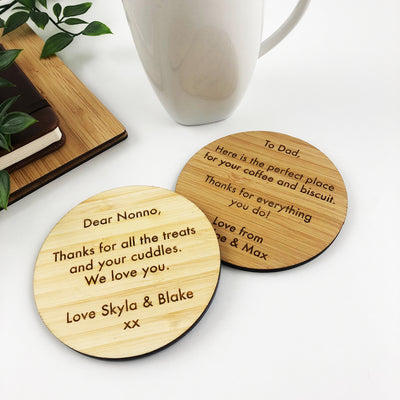 Double Sided Text Personalised Drink Coaster