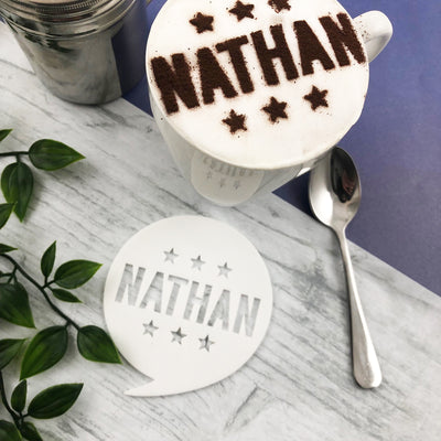 Personalised Star Coffee Name Stencil