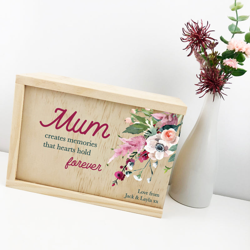 Personalised Creating Memories Floral Keepsake Box