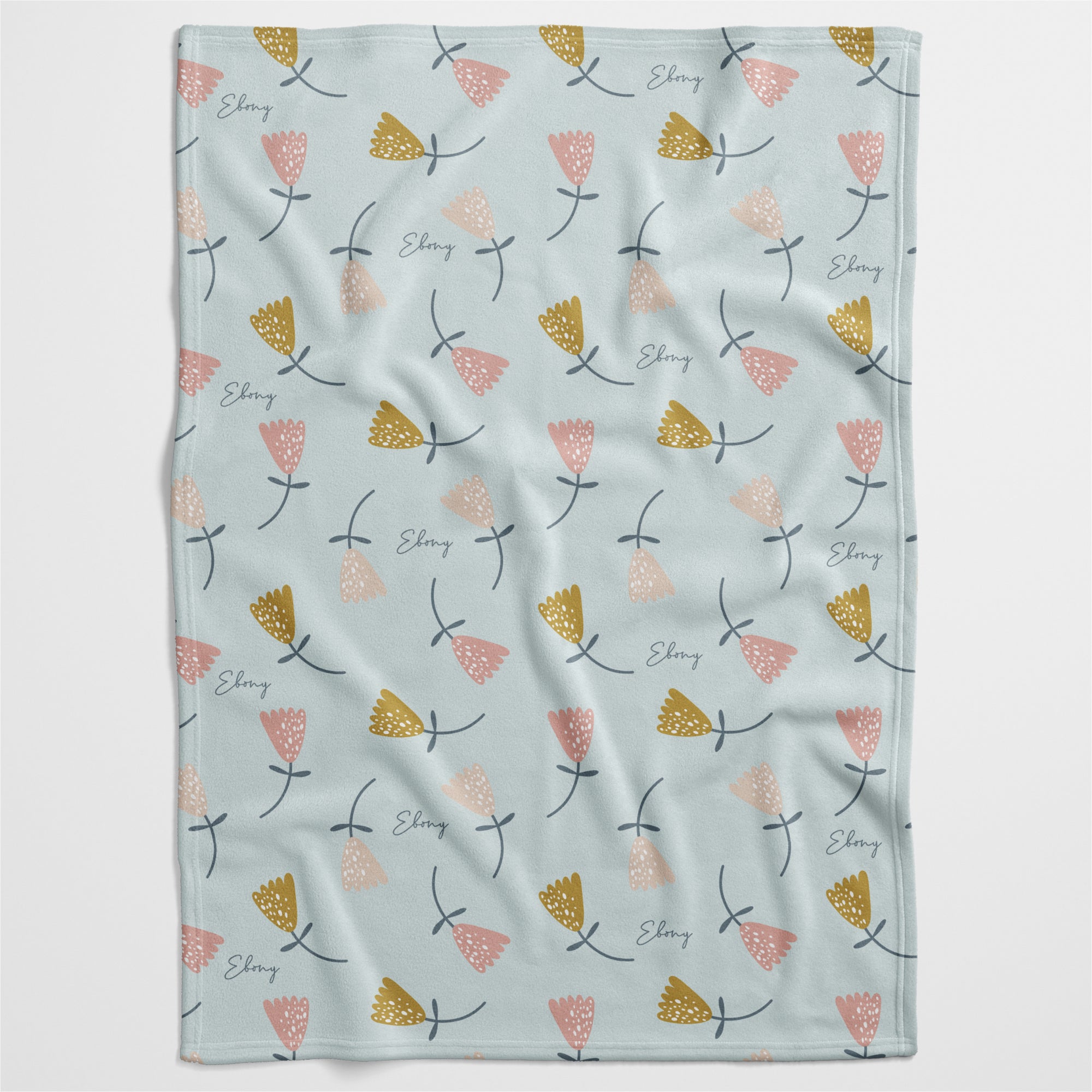 Cute Flower Stems Personalised Blanket