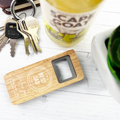 Dad Label Personalised Wooden Bottle Opener