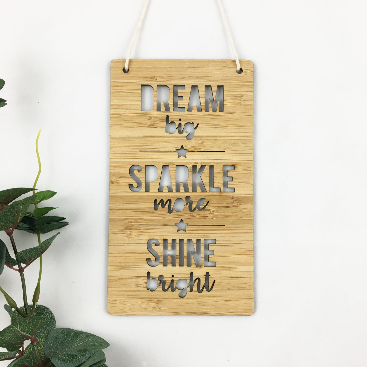 Dream Big Sparkle More Shine Bright Wall Hanging