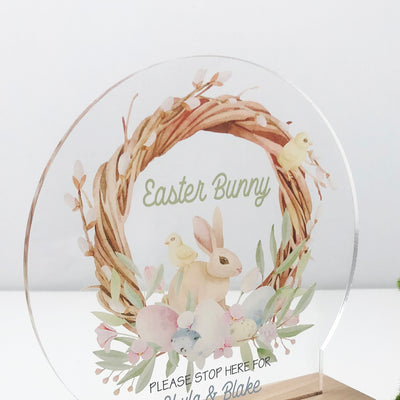 Easter Bunny Stop Here Personalised Night Light