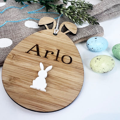 Personalised Bunny Ears 3D Bamboo Name Tags
