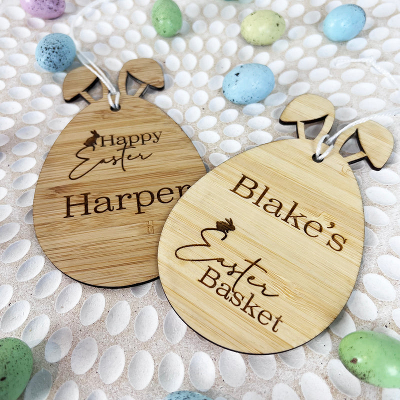 Personalised Bunny Ears Bamboo Name Tags