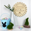 Easter Bunny Scalloped Please Stop Here Wall Plaque