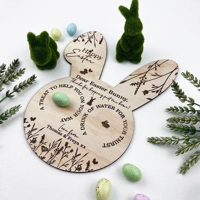 Personalised Easter Bunny Shape Treats Board