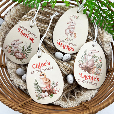Personalised Woodlands Easter Name Tags (4 designs)
