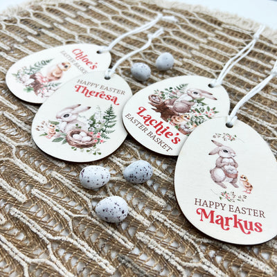 Personalised Woodlands Easter Name Tags (4 designs)