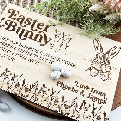 Personalised Vintage Easter Bunny Treats Board