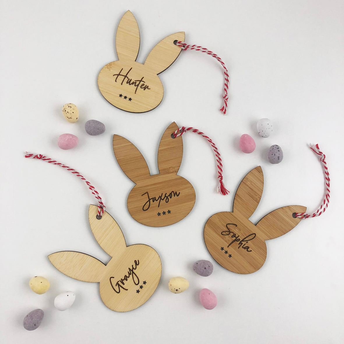 Easter Bunny Bamboo Name Tags