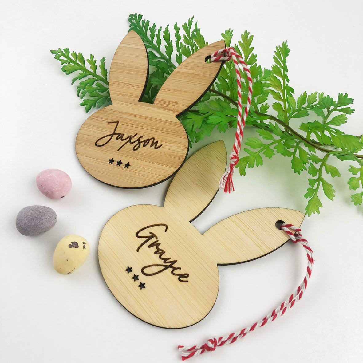 Easter Bunny Bamboo Name Tags