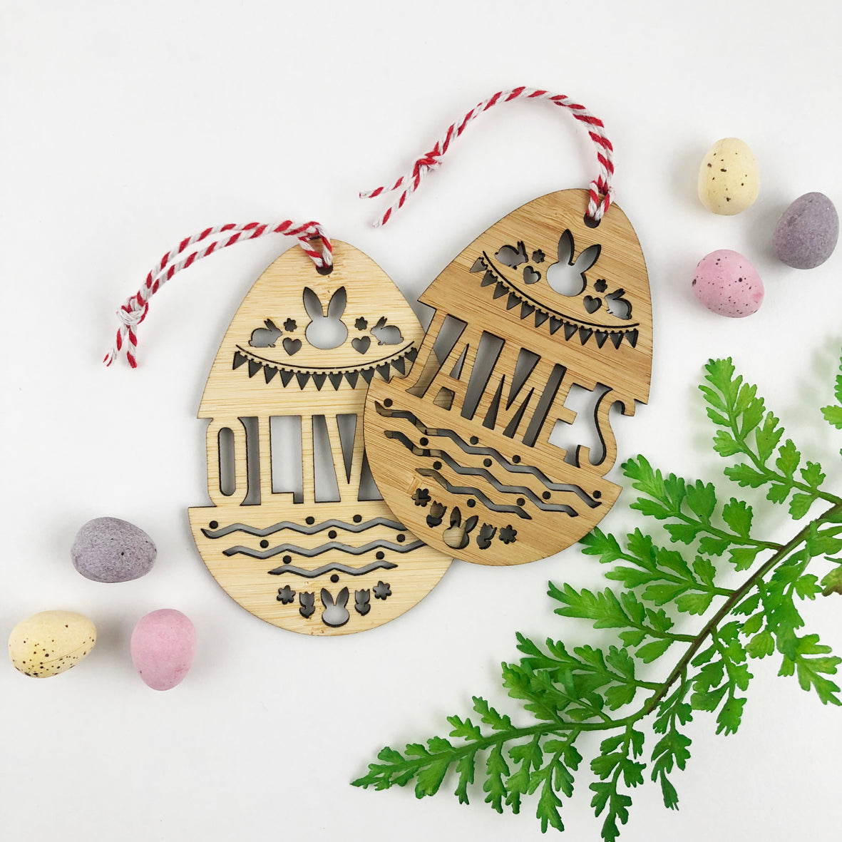 Easter Bamboo Detailed Name Tags