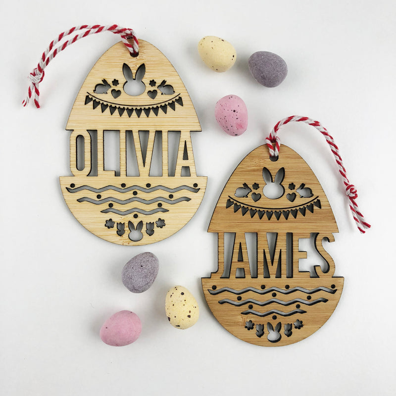 Easter Bamboo Detailed Name Tags