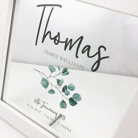Eucalyptus Branch Personalised Light Frame