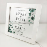 Eucalyptus Couple Personalised Light Frame