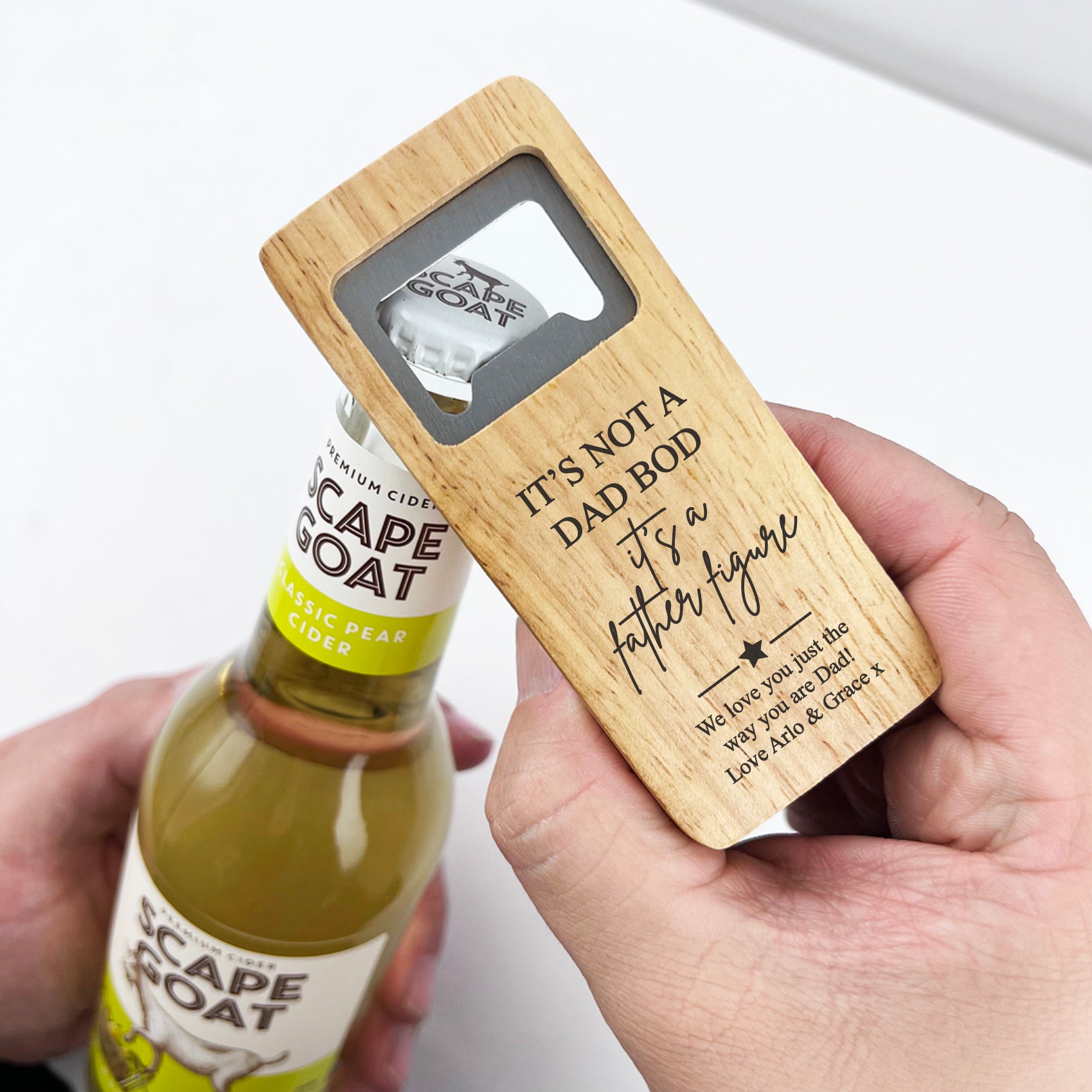 Father Figure Personalised Wooden Bottle Opener