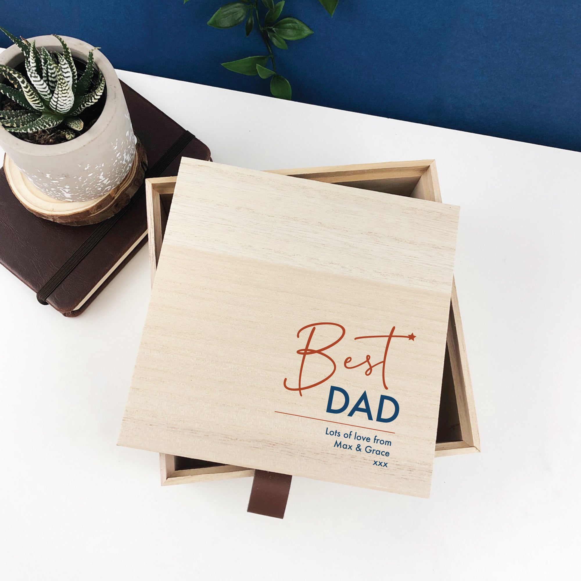 Personalised Best Dad Keepsake Box with Tab (limited quantities)