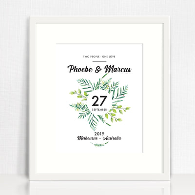 Ferns Wreath Love Print