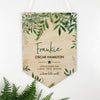 Watercolour Ferns Birth Details Wall Hanging