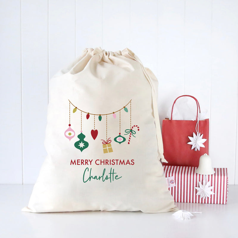 Festive Garland Santa Sack
