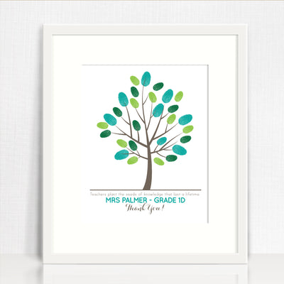 Teacher Finger Painted Tree