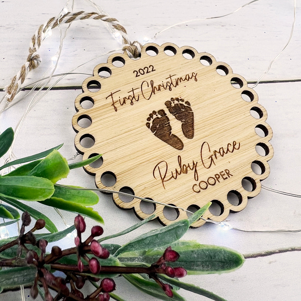 Baby's First Christmas Footprint Ornament