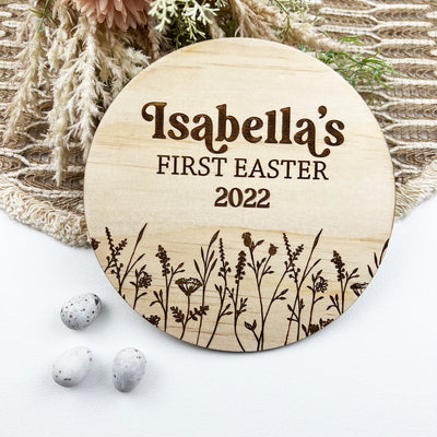 Personalised First Easter Vintage Round - Botanical