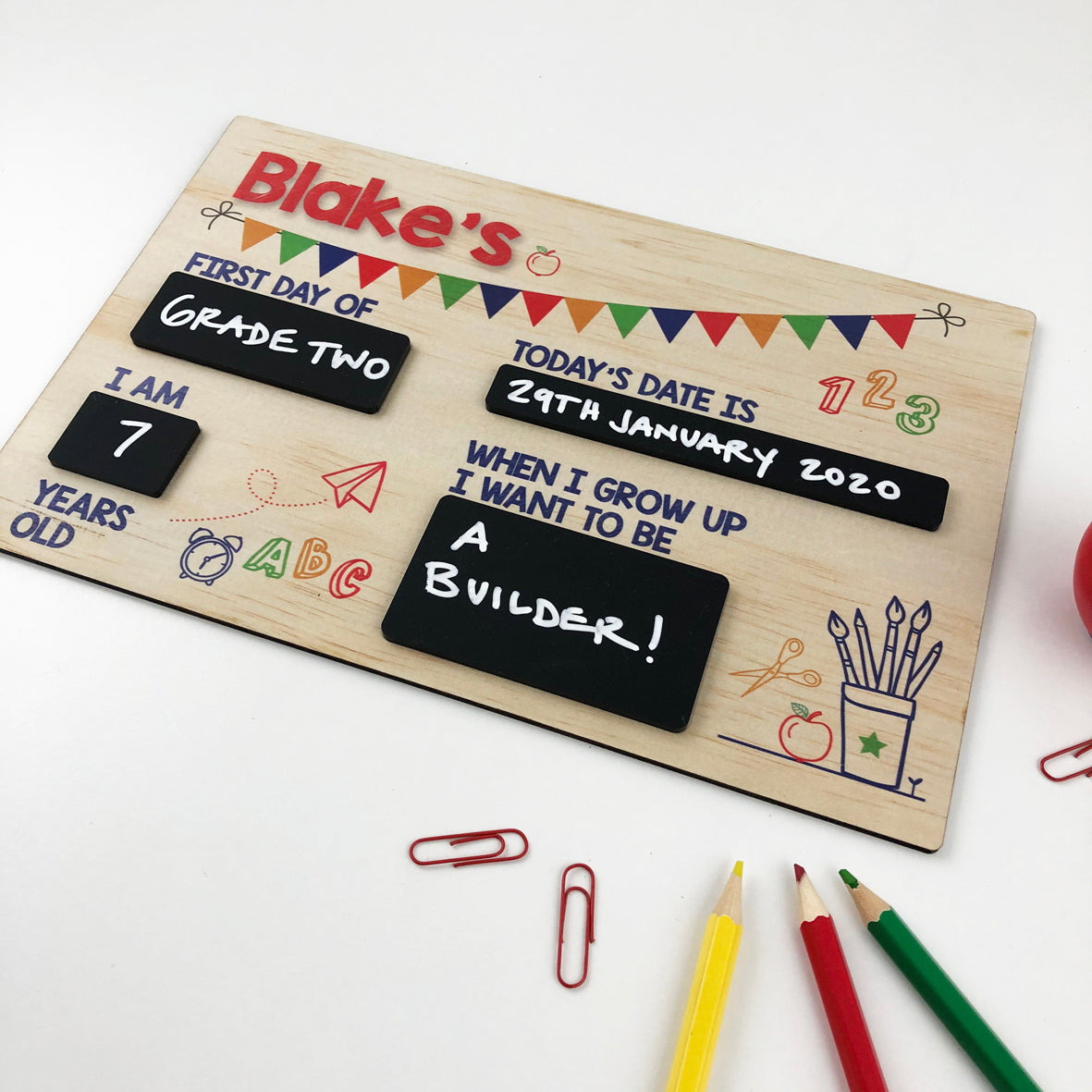 First Day Of Milestone Board - Bunting Boys