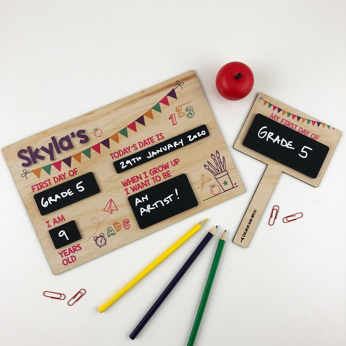 First Day Of Milestone Board - Bunting Girls