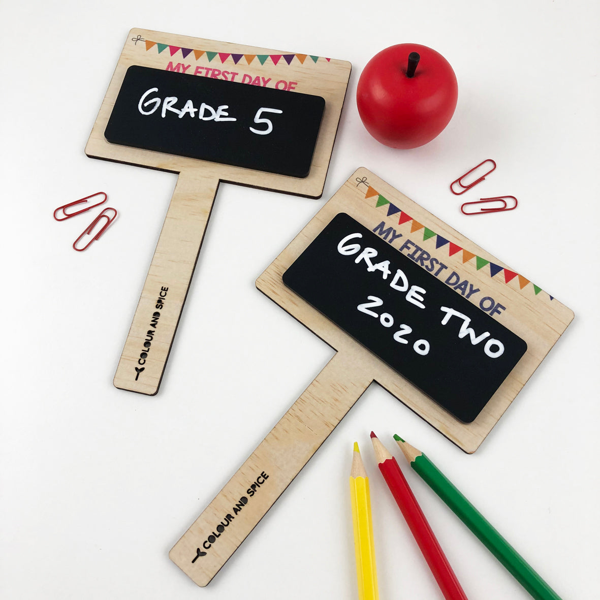 First Day Of Milestone Board - Bunting Girls