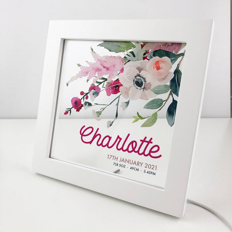 Flower Bouquet Personalised Light Frame