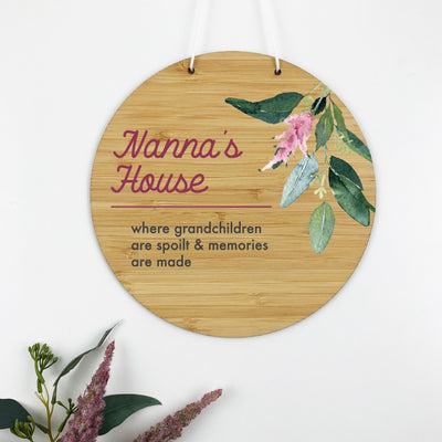 Floral Stems Personalised Wall Hanging