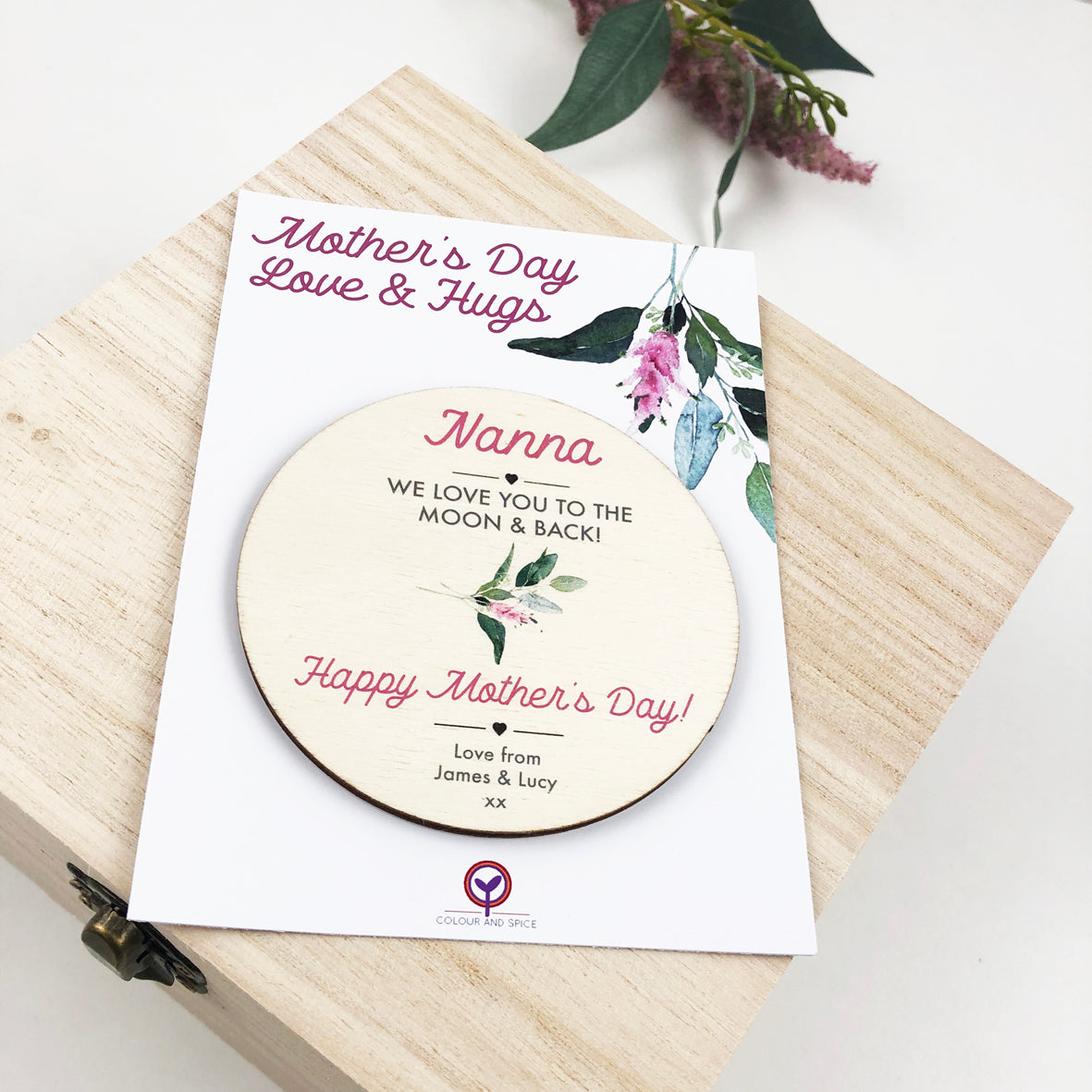 Personalised Floral Mother's Day Magnetic Token