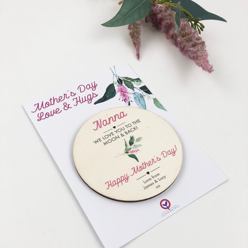 Personalised Floral Mother's Day Magnetic Token