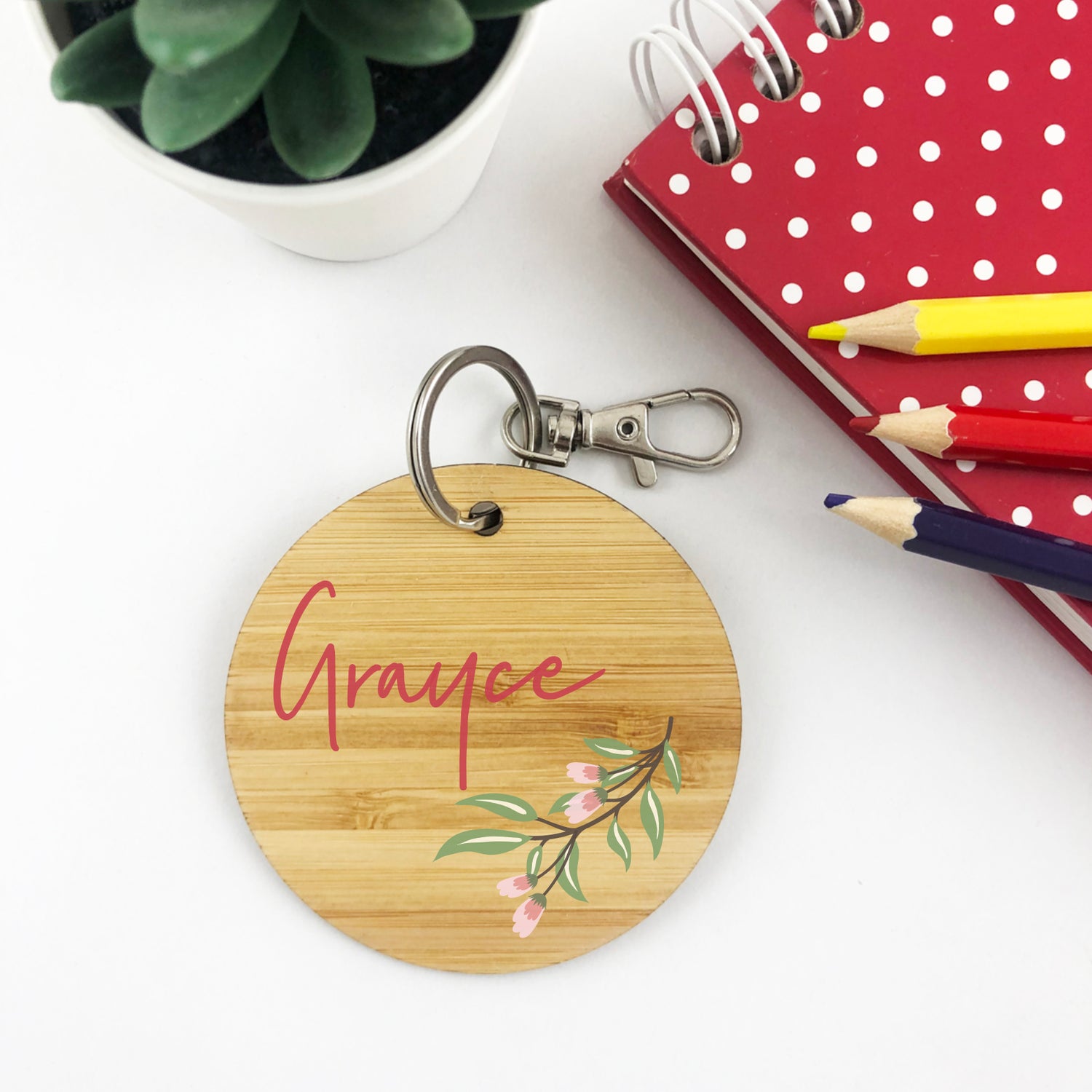 Floral Vine Personalised Bag Tag