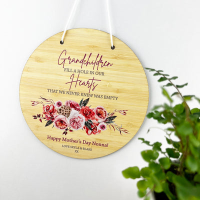 Floral Bouquet Grandchildren Personalised Wall Plaque