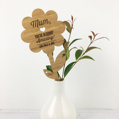 Personalised "You're Bloomin' Amazing!" Bamboo Flower