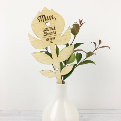 Personalised "I Love You A Bunch!" Bamboo Flower
