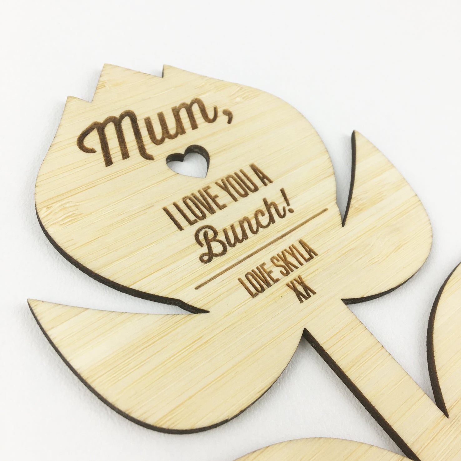 Personalised "I Love You A Bunch!" Bamboo Flower