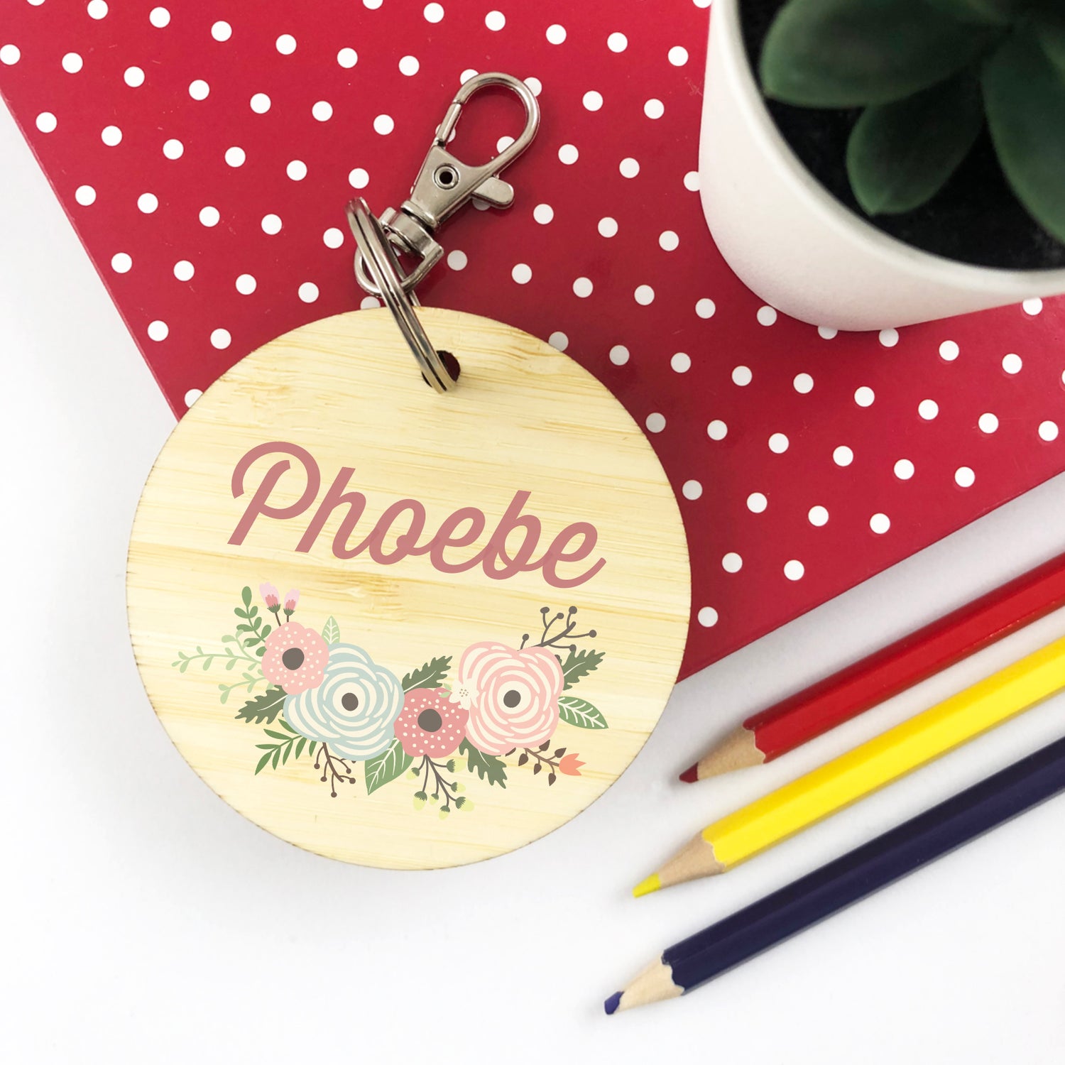 Flowers Personalised Bag Tag