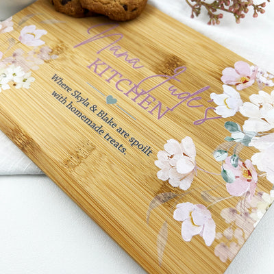 Flowers Kitchen Bamboo Serving Board