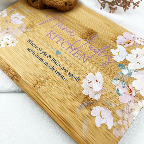 Flowers Kitchen Bamboo Serving Board - Colour and Spice Pty Ltd