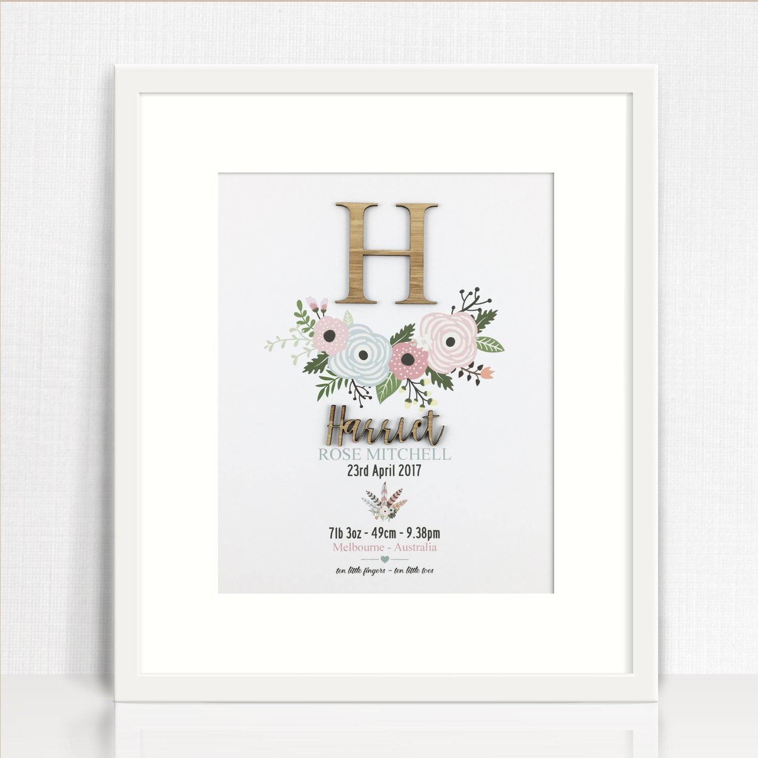 3d_personalised_flowers_bamboo_birth_print_front
