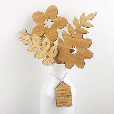 Everlasting Bamboo Flowers And Personalised Tag