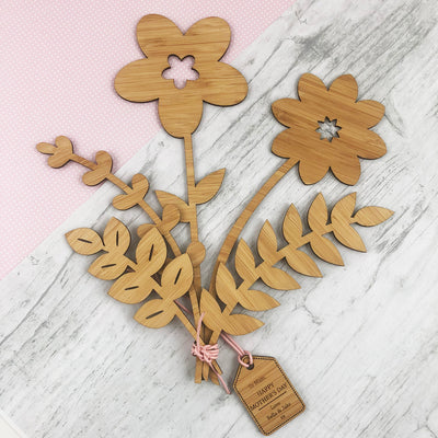 Everlasting Bamboo Flowers And Personalised Tag